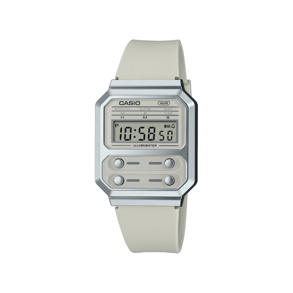Minimalist Casio Digital White Resin Band Watch